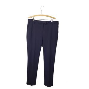 Reiss Joanne Navy Blue Trouser Dress Pants Size 12 Long Classic Neutral Business